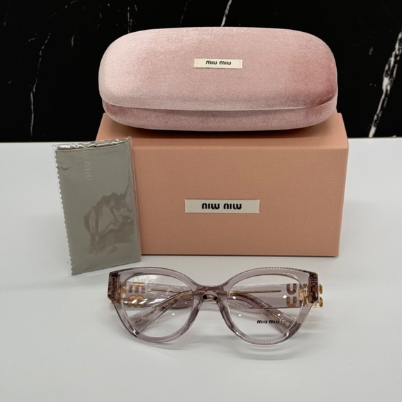 NEW VMU 01V 12W1O1 MIU MIU GREY CLEAR MU01VV 12W1O1 CAT EYE  display picture 1